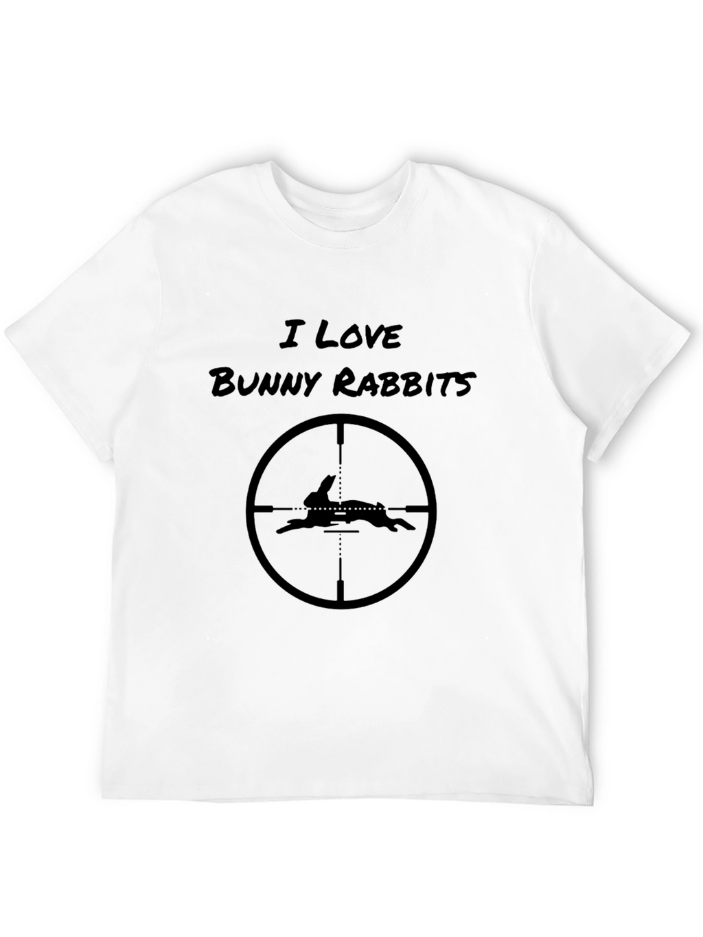 I Love Bunny Rabbits Graphic T-Shirt - Black