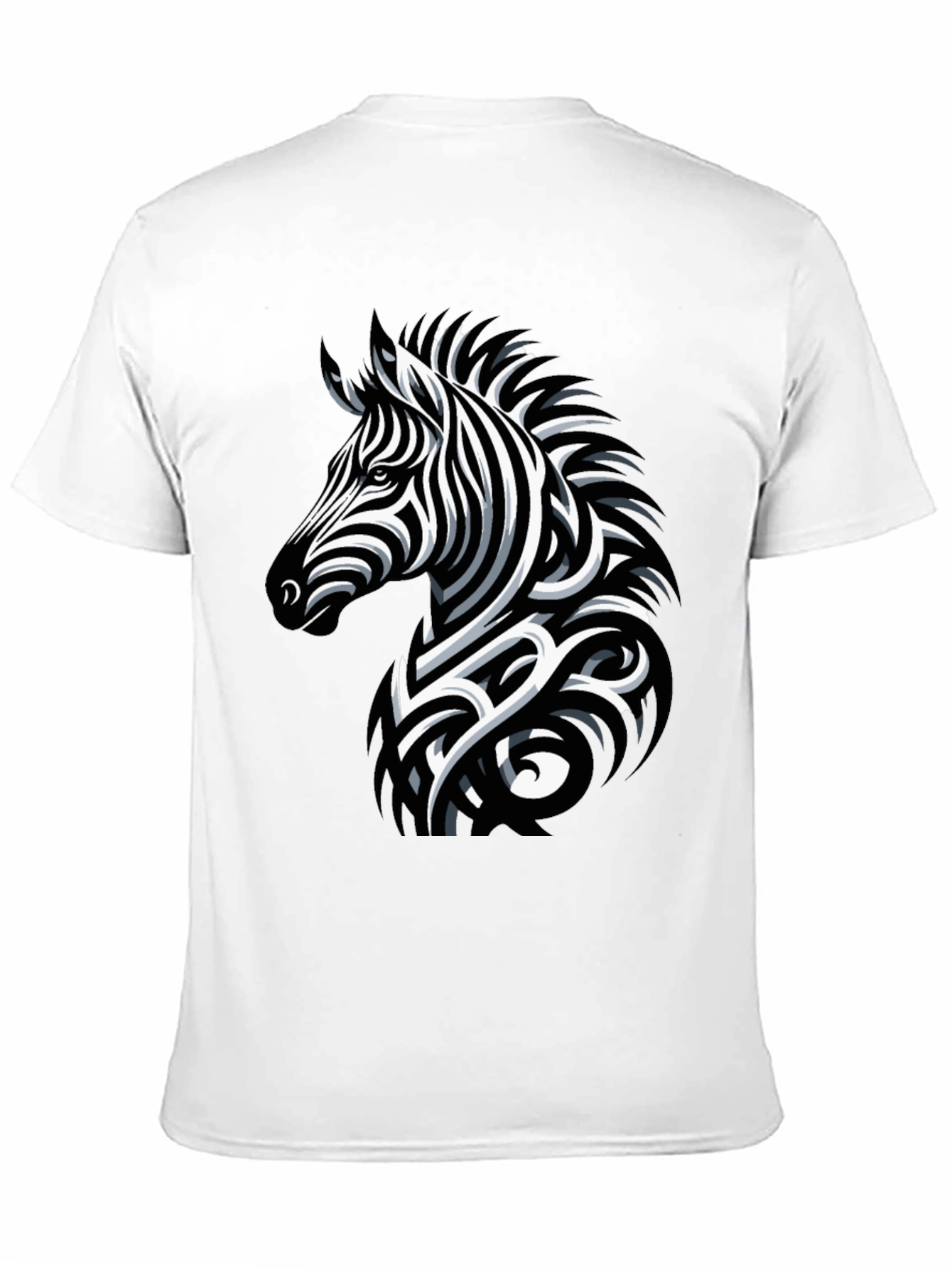 Zebra Print Mens Black T-Shirt