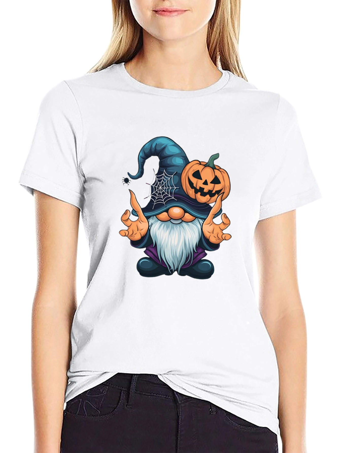 Halloween Gnome T-Shirt - Witch Pumpkin Graphic Tee