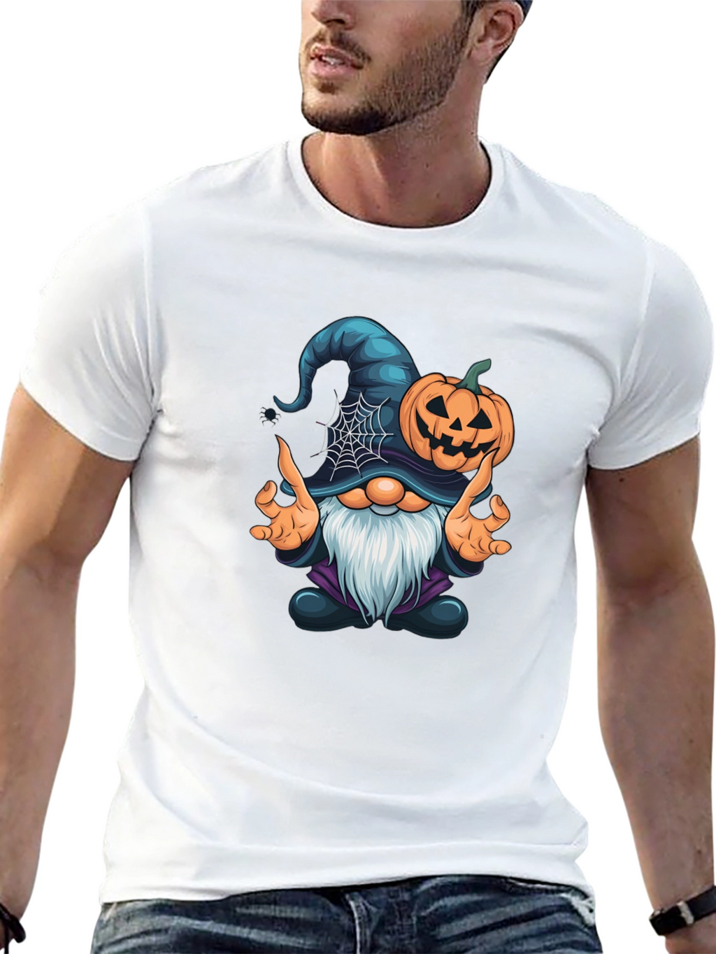 Halloween Gnome T-Shirt - Witch Pumpkin Graphic Tee