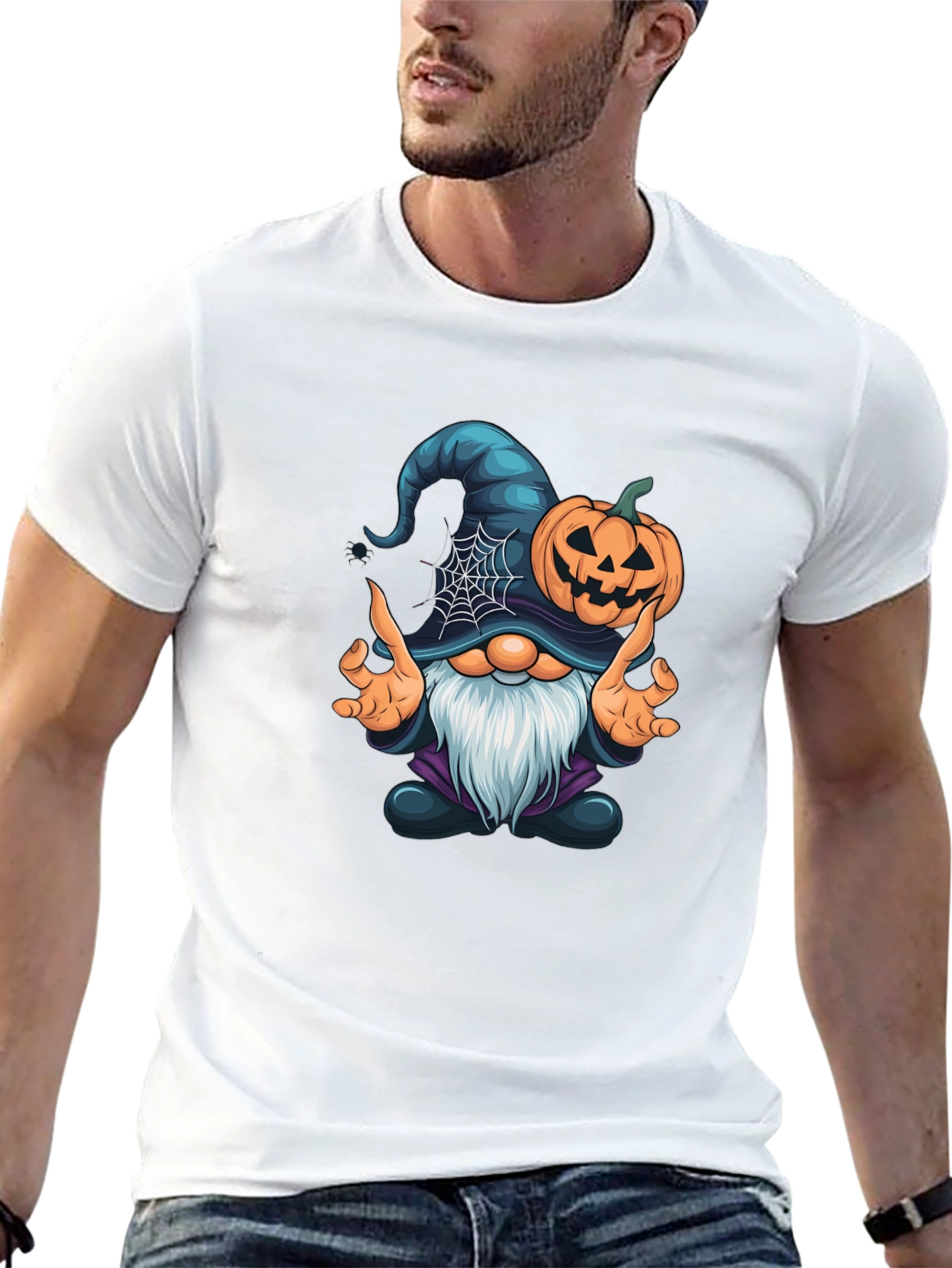 Halloween Gnome T-Shirt - Witch Pumpkin Graphic Tee