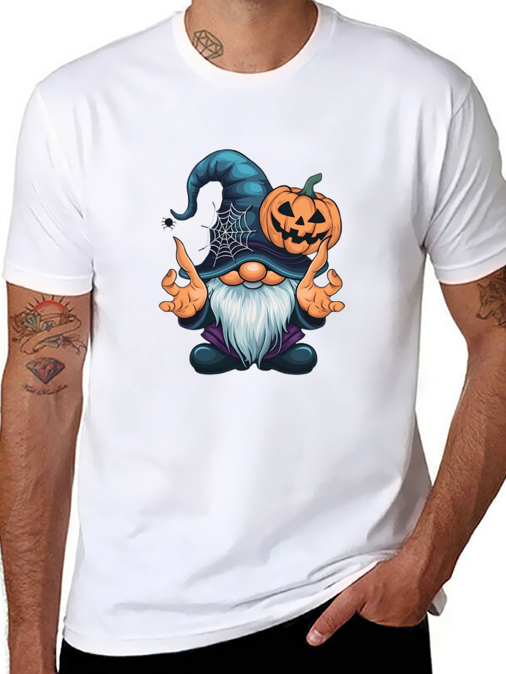 Halloween Gnome T-Shirt - Witch Pumpkin Graphic Tee