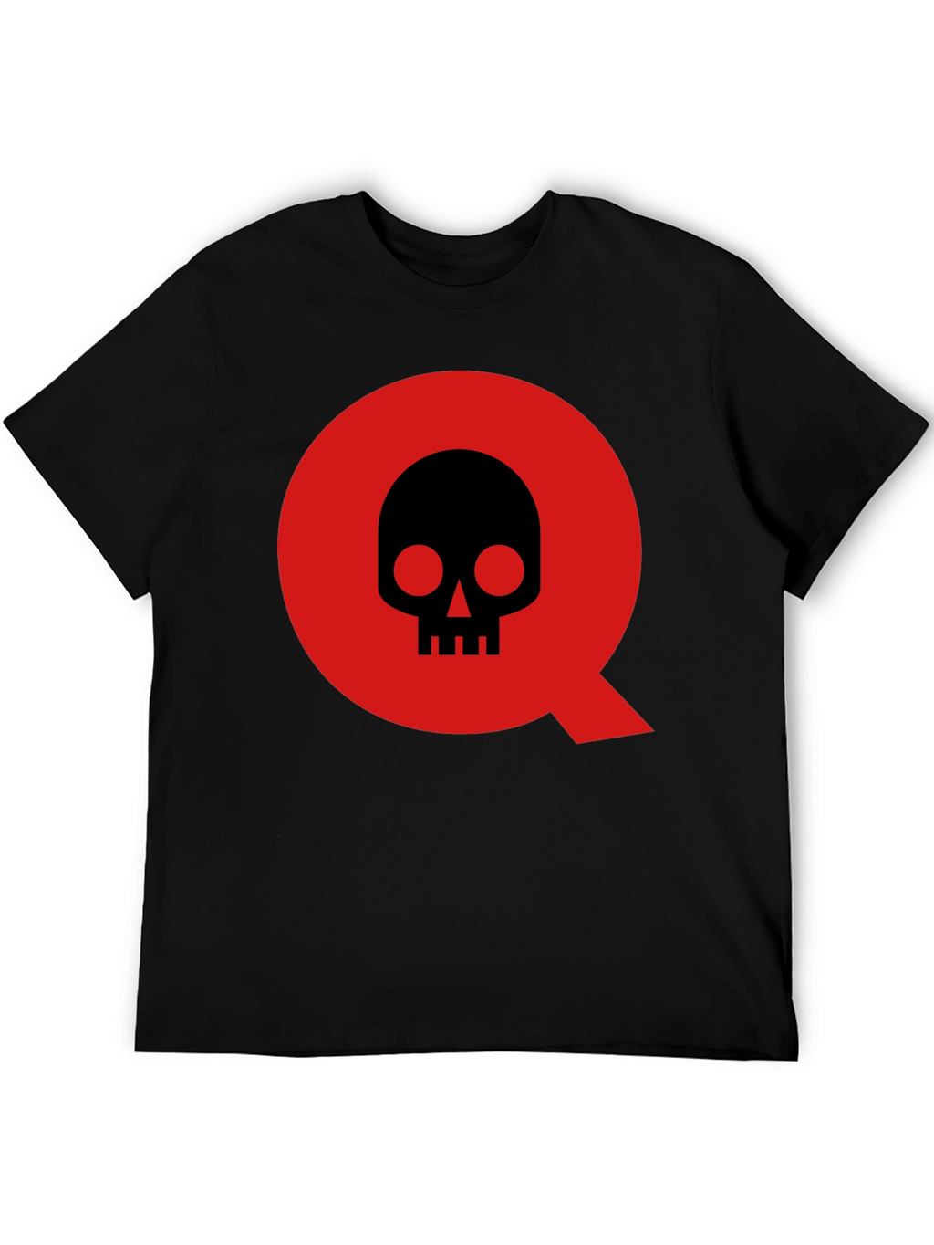 Skull in Q Logo Black T-Shirt