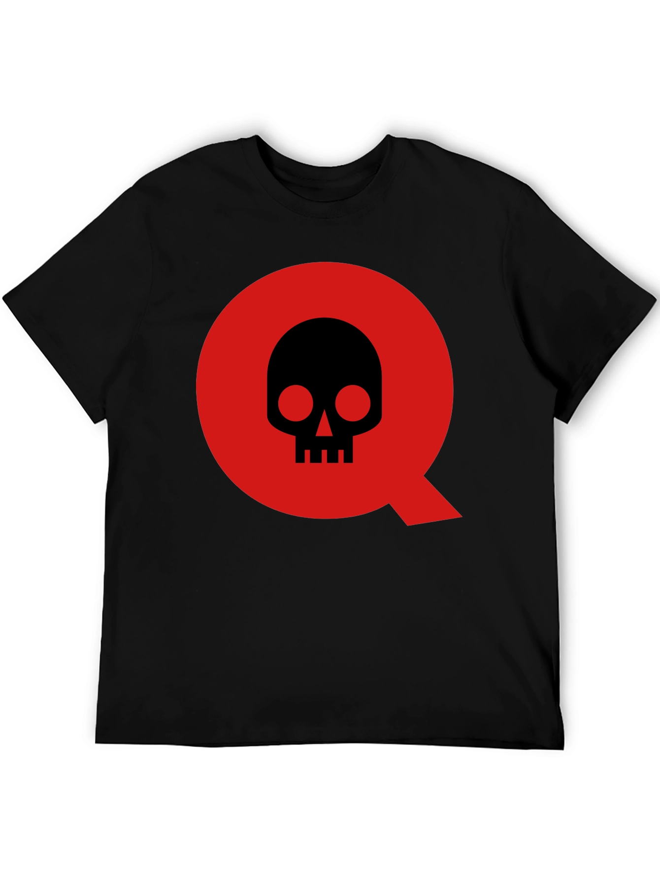 Skull in Q Logo Black T-Shirt