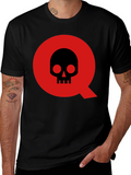 Skull in Q Logo Black T-Shirt