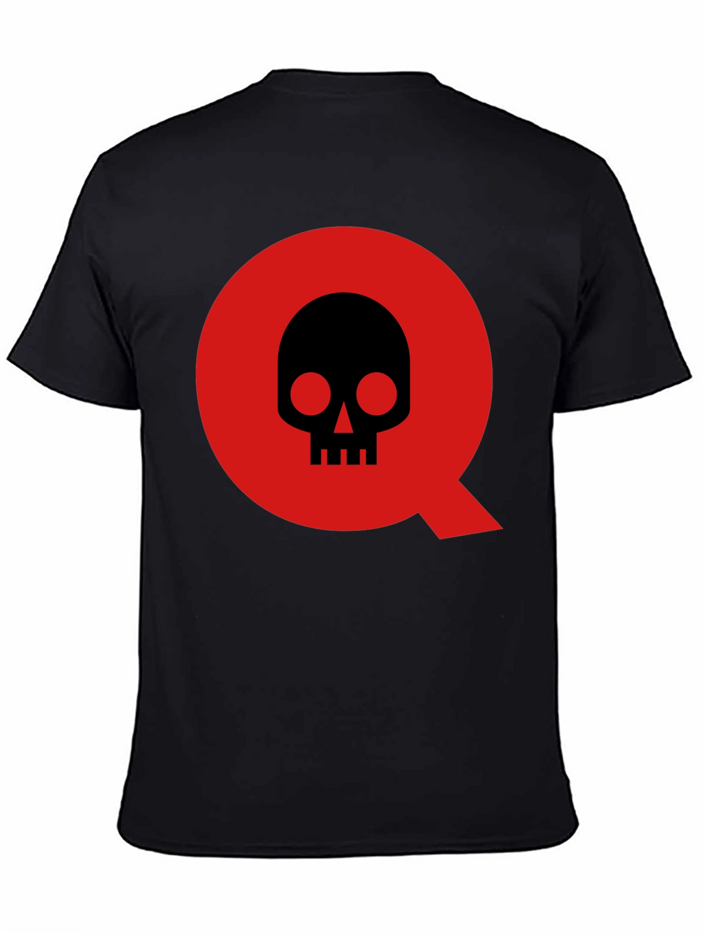 Skull in Q Logo Black T-Shirt