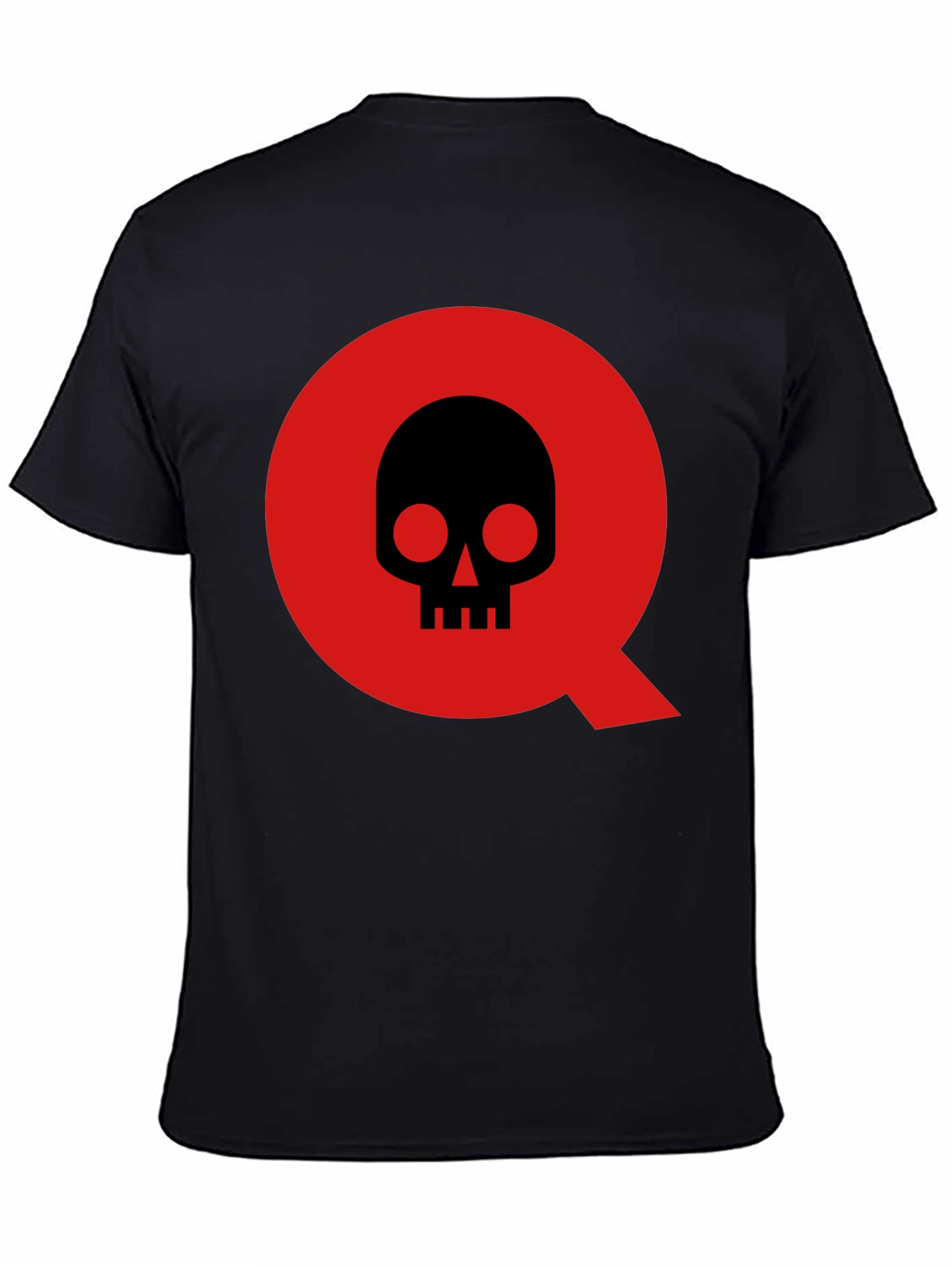 Skull in Q Logo Black T-Shirt