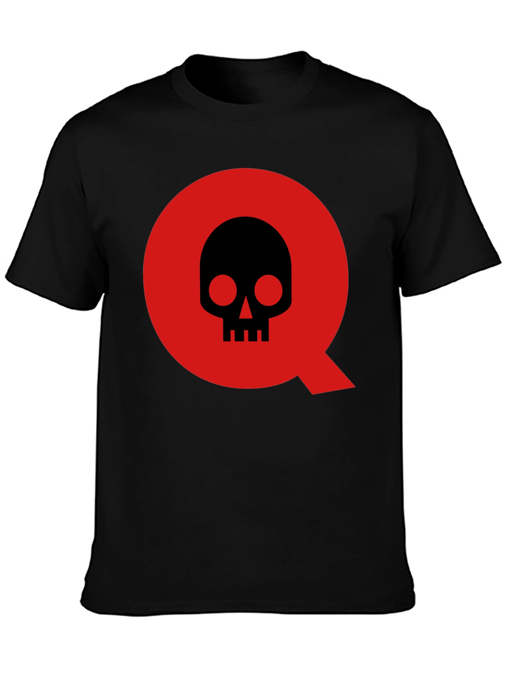 Skull in Q Logo Black T-Shirt
