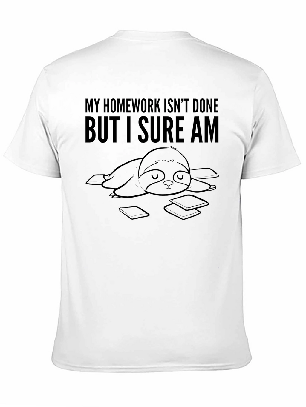 Homework Sloth T-Shirt - Funny Relaxed Tee