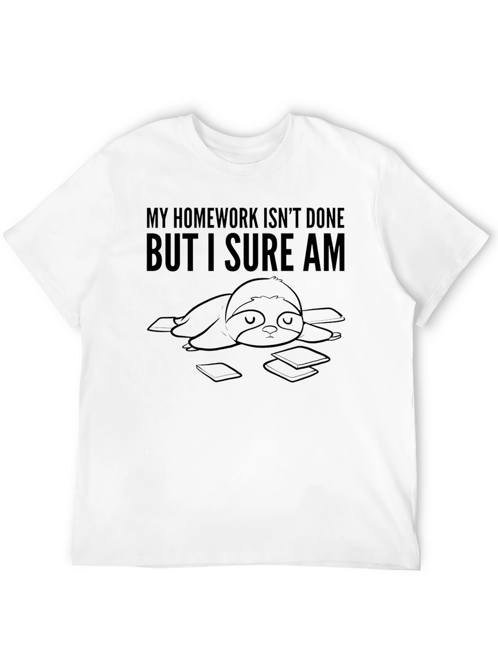 Homework Sloth T-Shirt - Funny Relaxed Tee