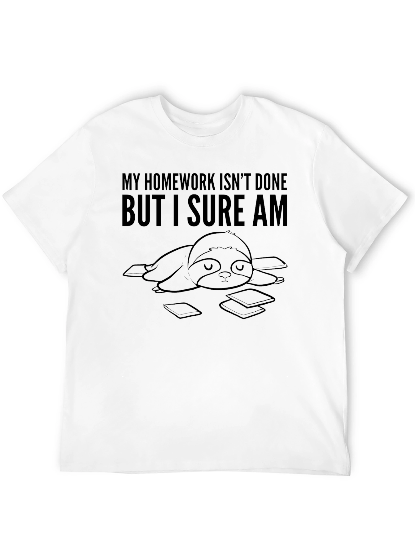 Homework Sloth T-Shirt - Funny Relaxed Tee
