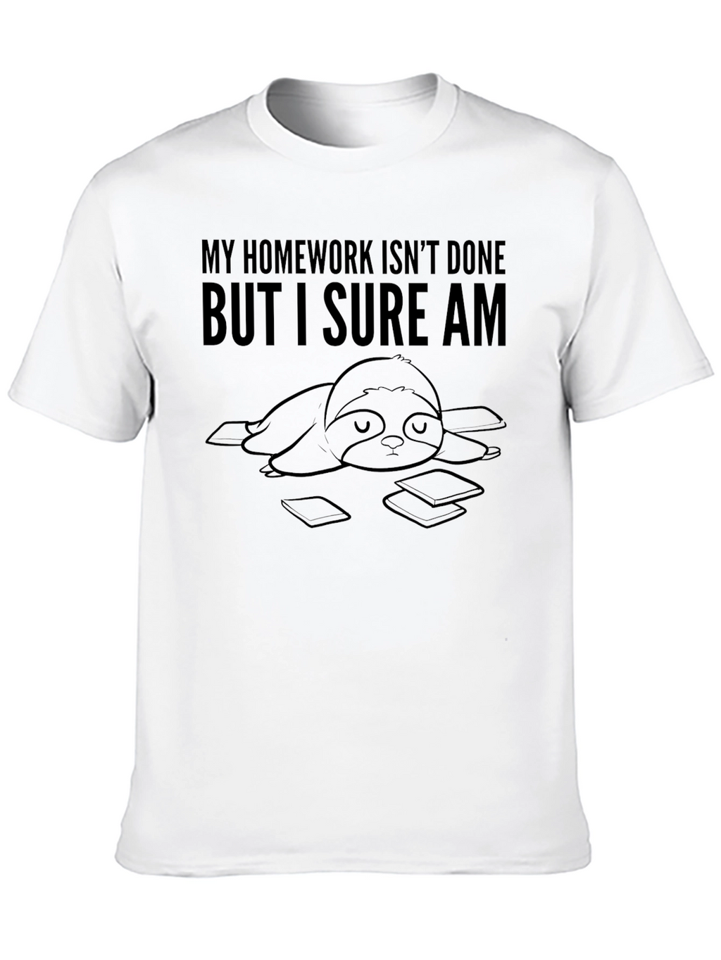 Homework Sloth T-Shirt - Funny Relaxed Tee