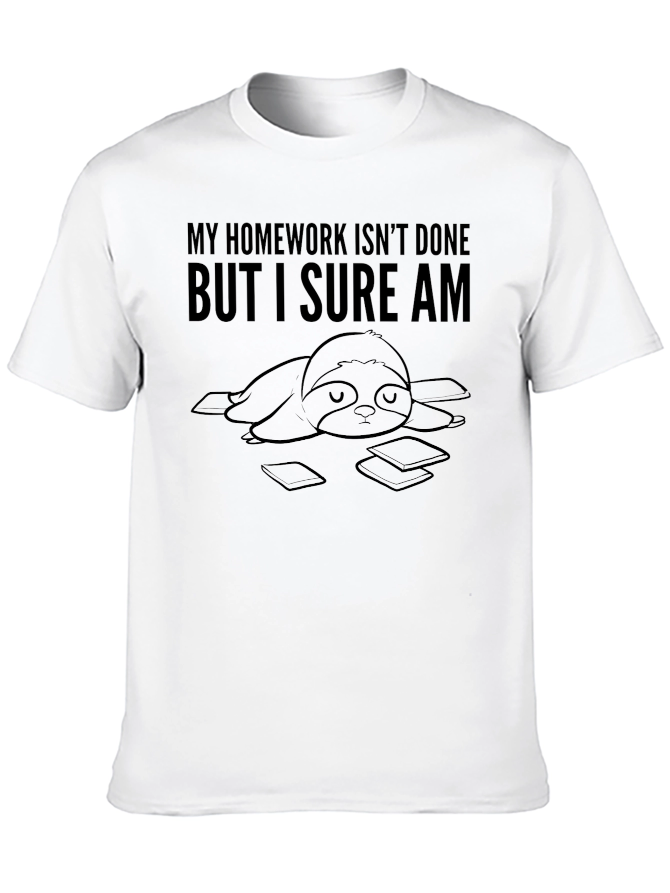 Homework Sloth T-Shirt - Funny Relaxed Tee