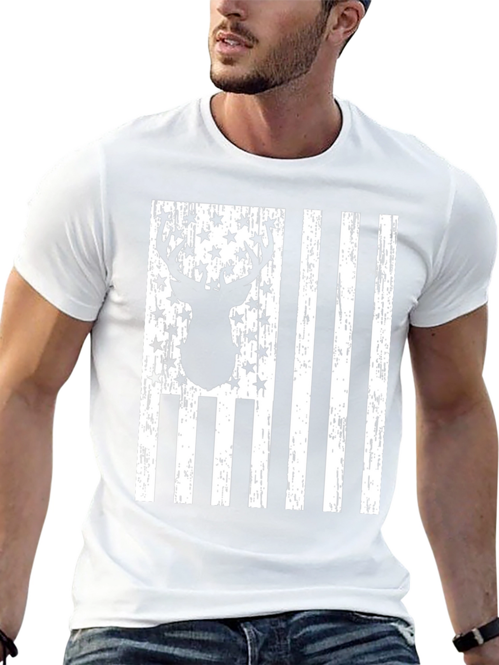 Deer American Flag Graphic Tee