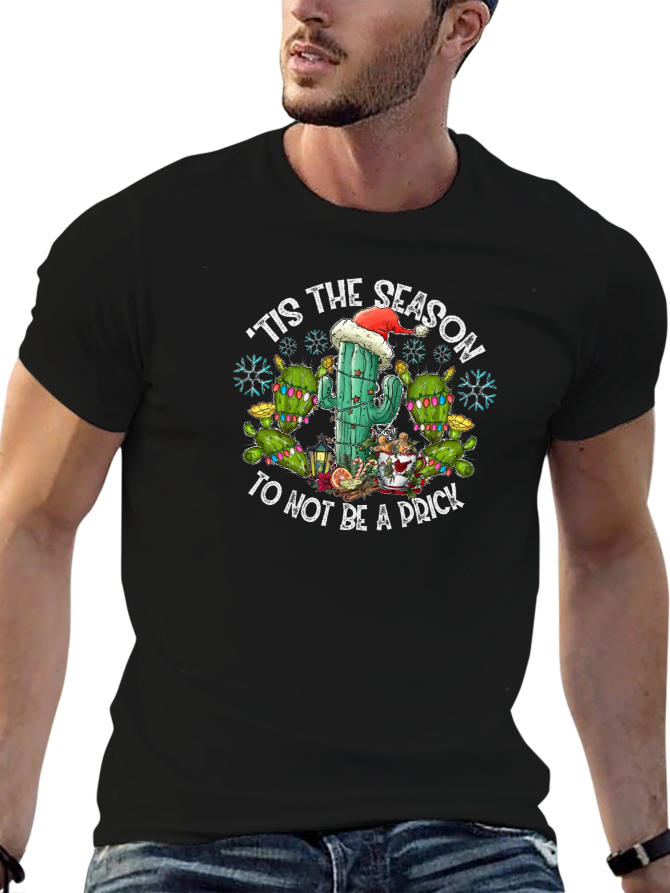 Tis The Season Cactus Novelty Graphic Tee