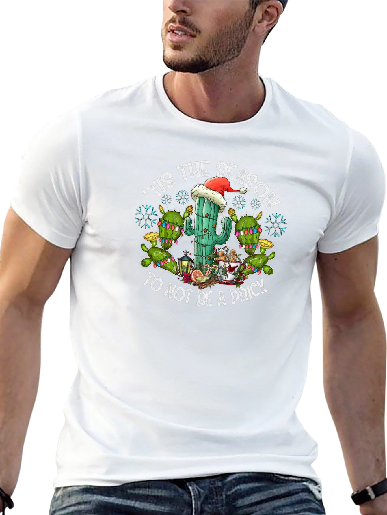 Tis The Season Cactus Novelty Graphic Tee