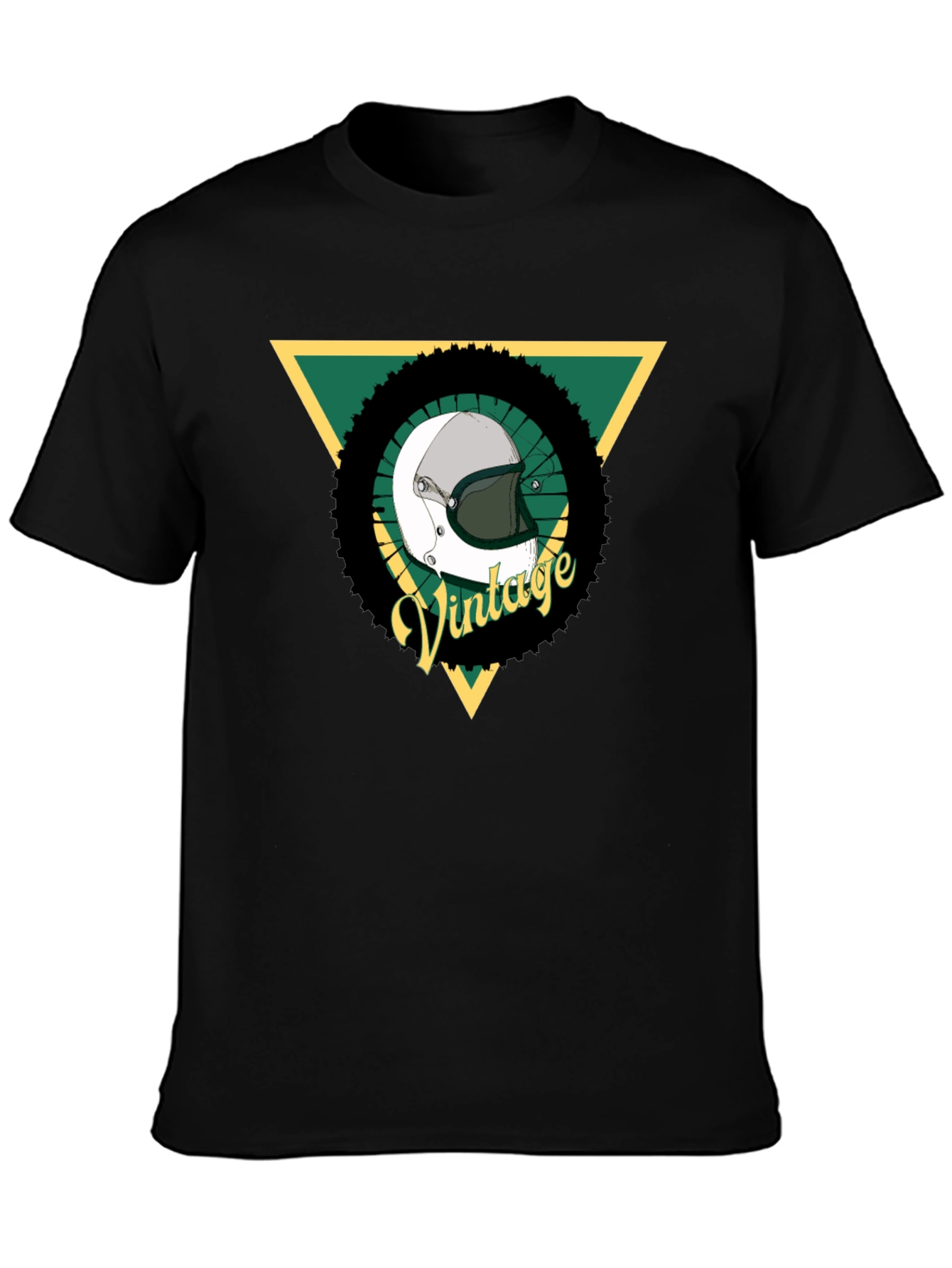 Vintage Motorcycle Helmet Graphic T-Shirt