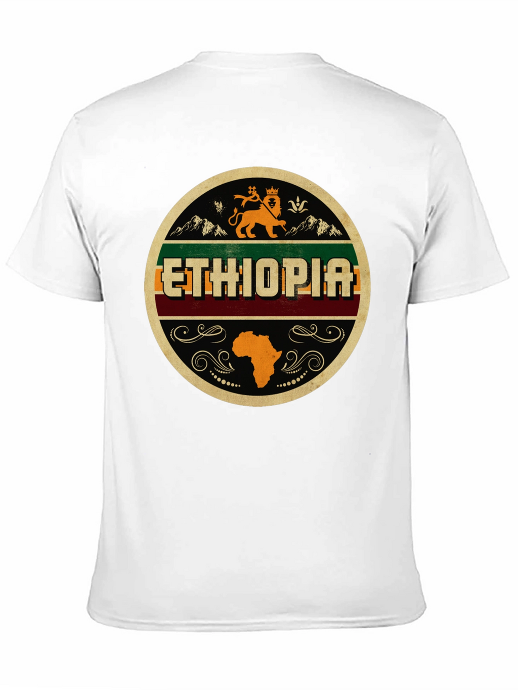 Ethiopia Lion Africa Map Black Graphic Tee