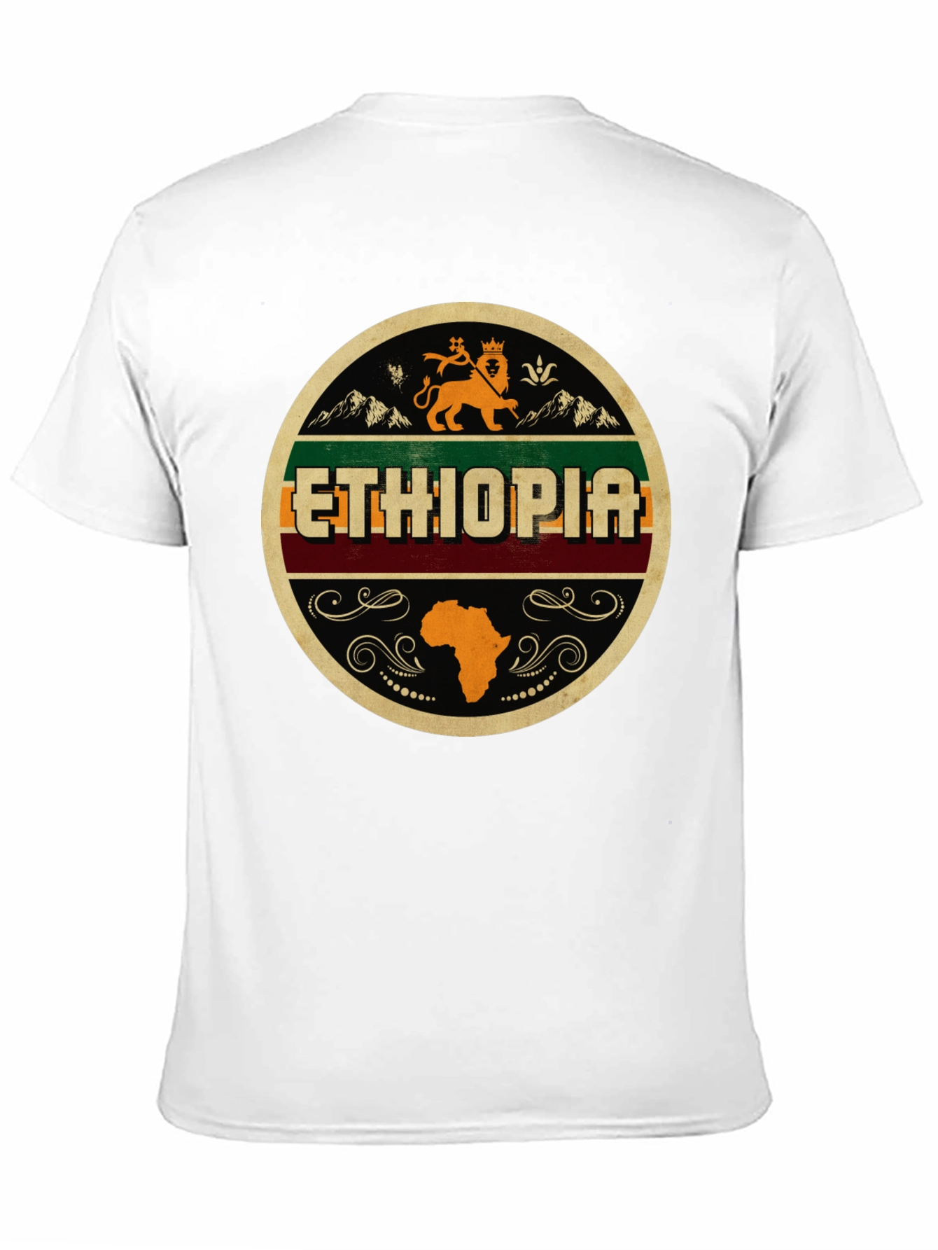 Ethiopia Lion Africa Map Black Graphic Tee