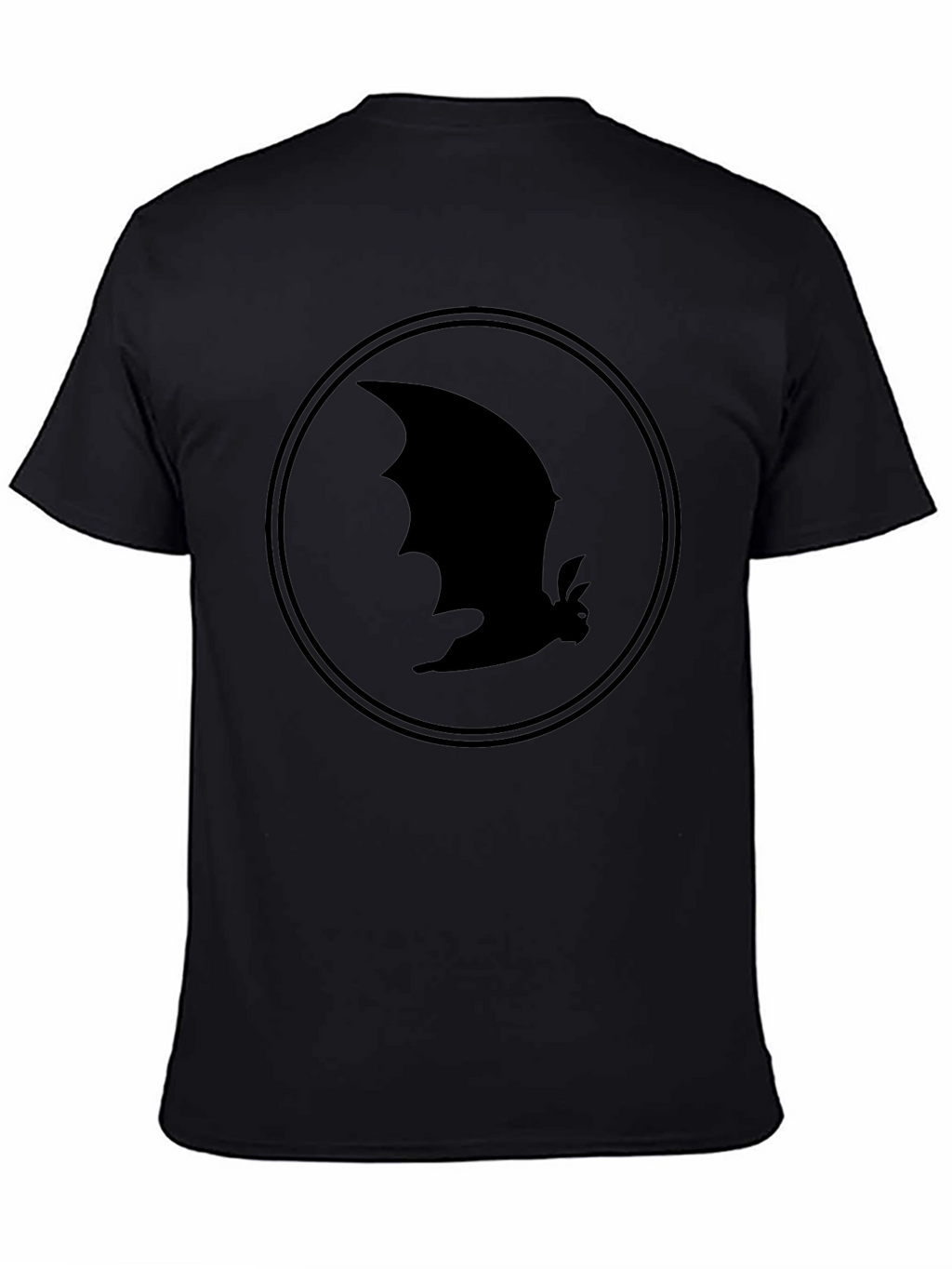 Bat Silhouette Graphic Tee - Black Cotton T-Shirt
