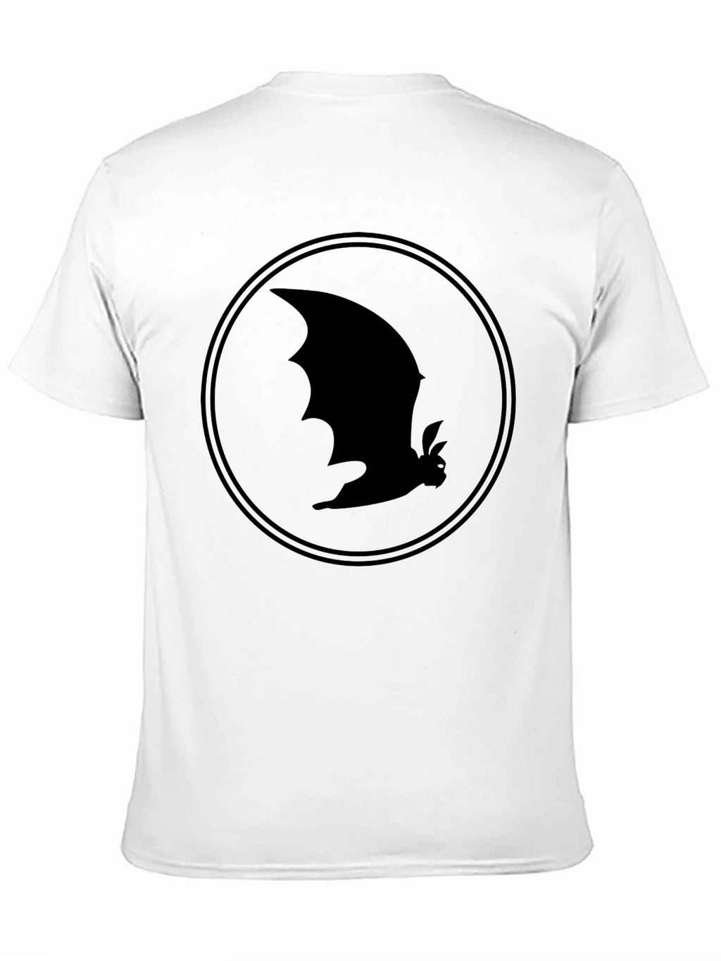Bat Silhouette Graphic Tee - Black Cotton T-Shirt