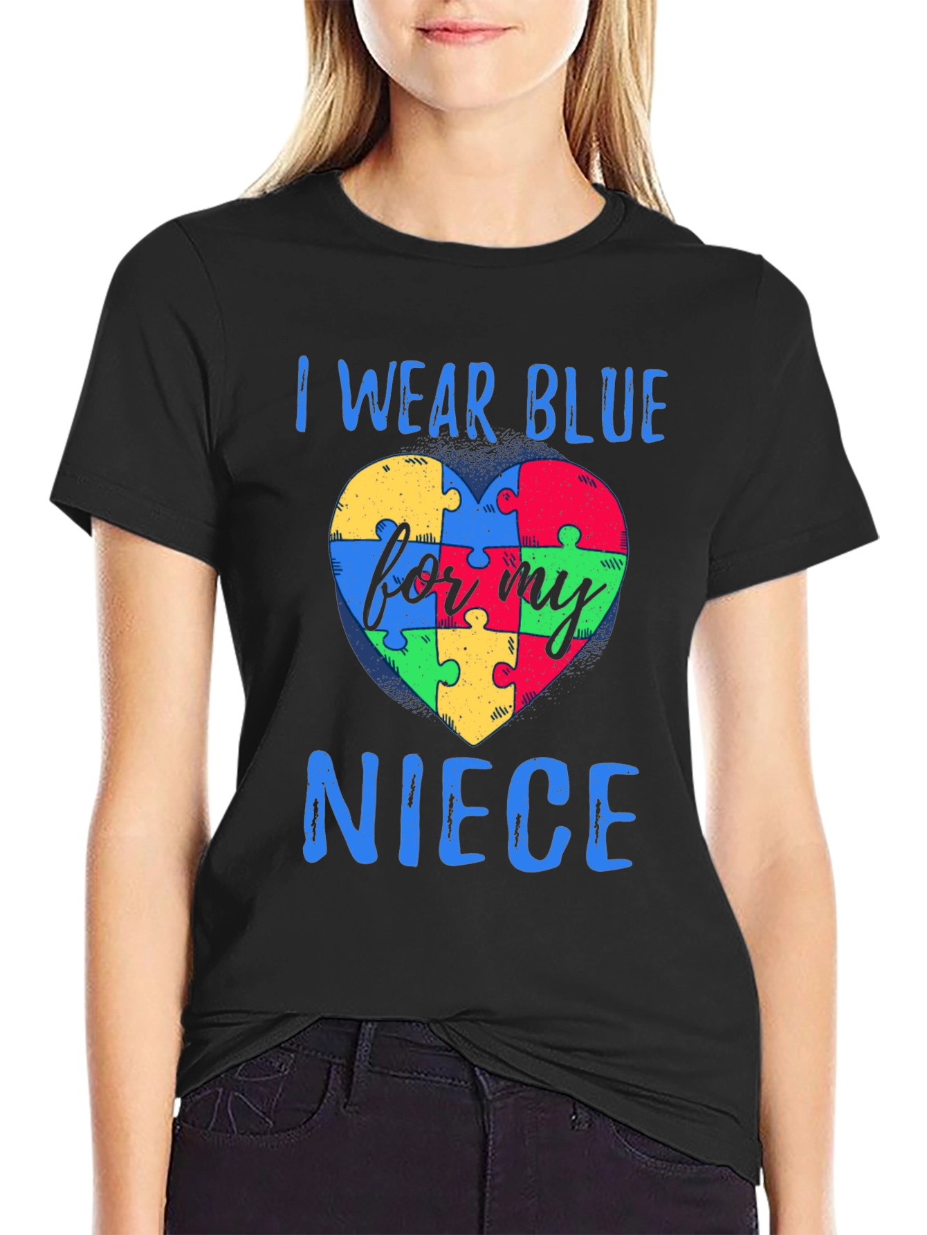 Autism Awareness T-Shirt: I Wear Blue For My Niece