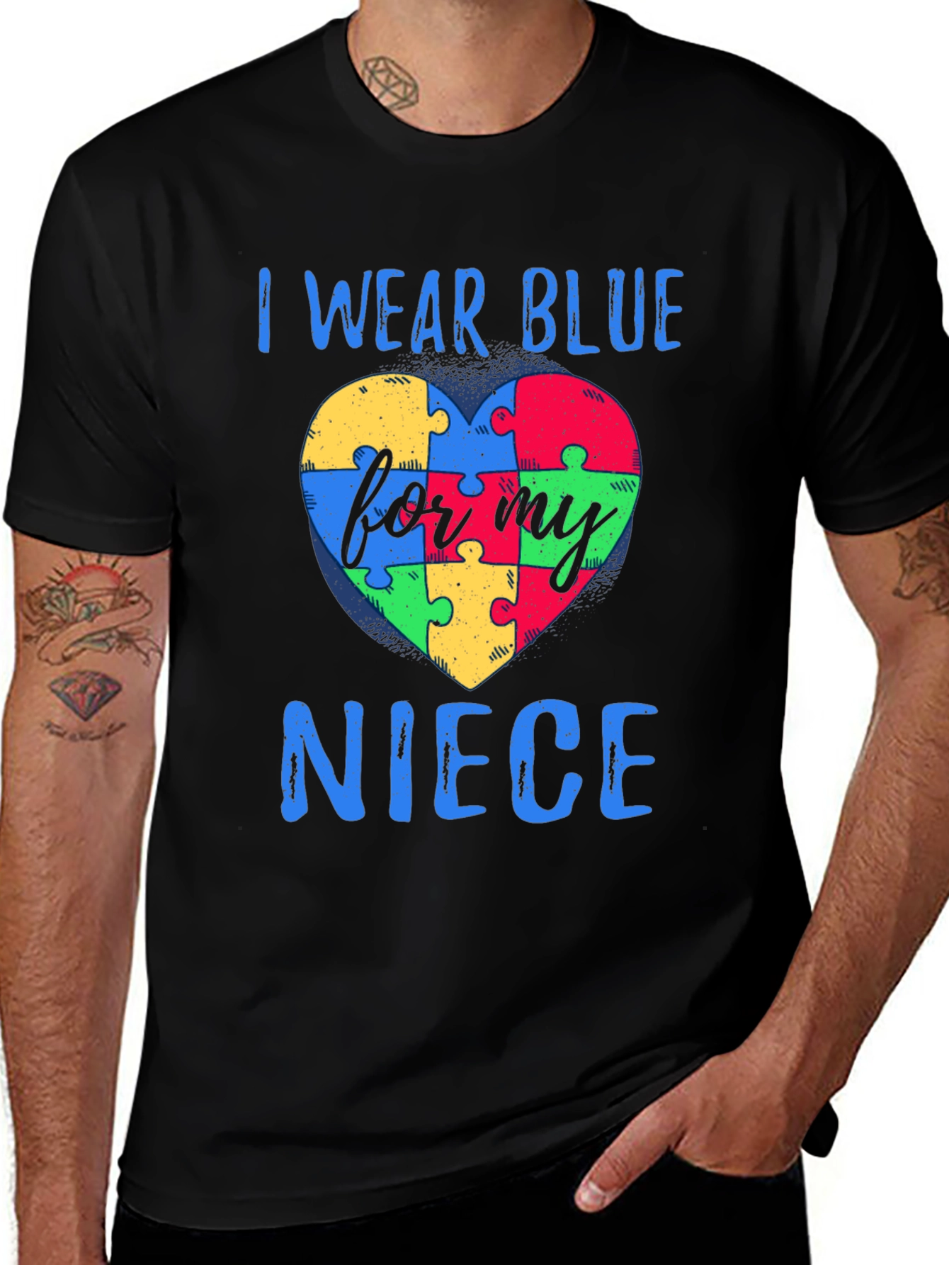 Autism Awareness T-Shirt: I Wear Blue For My Niece