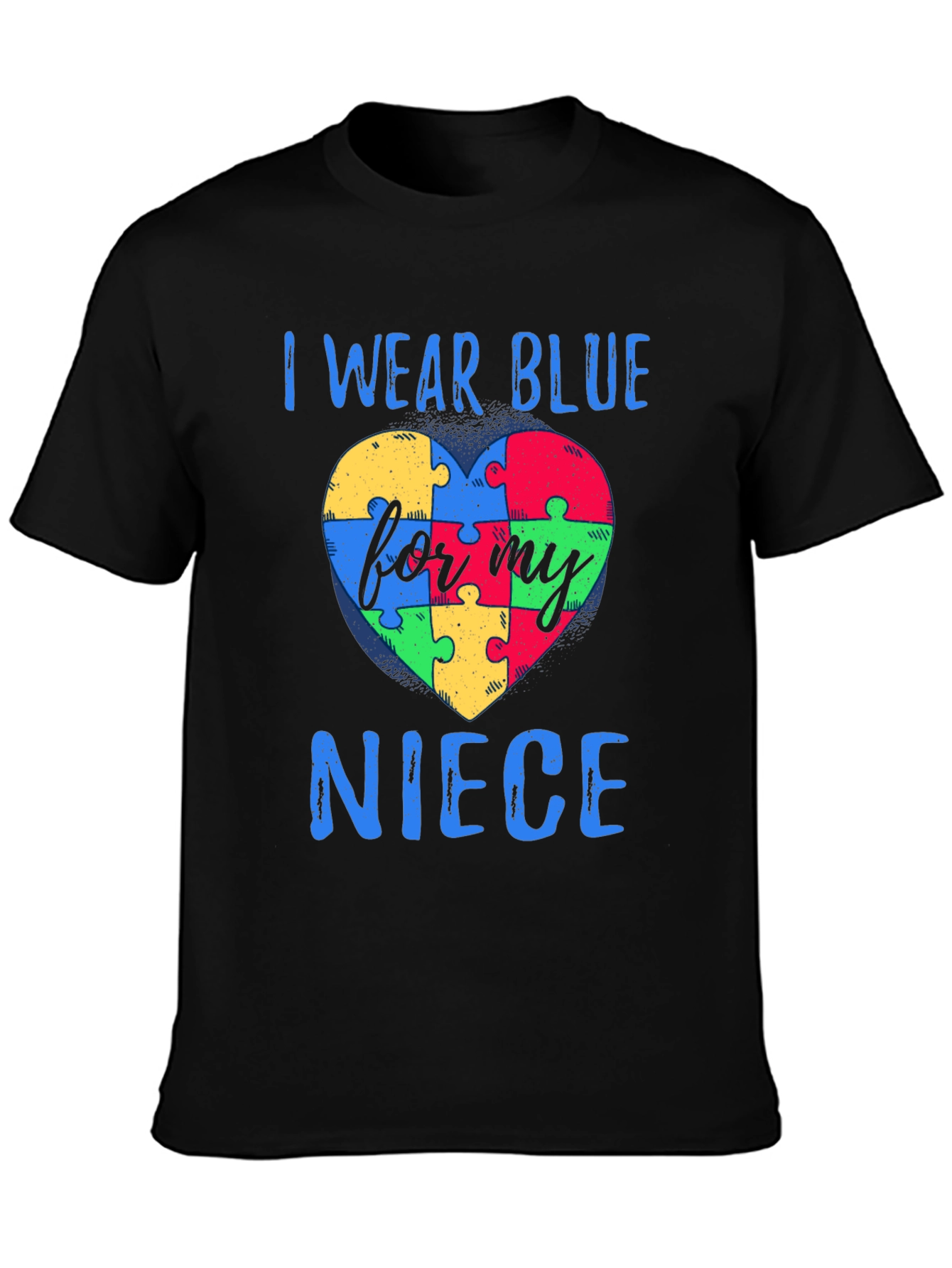 Autism Awareness T-Shirt: I Wear Blue For My Niece