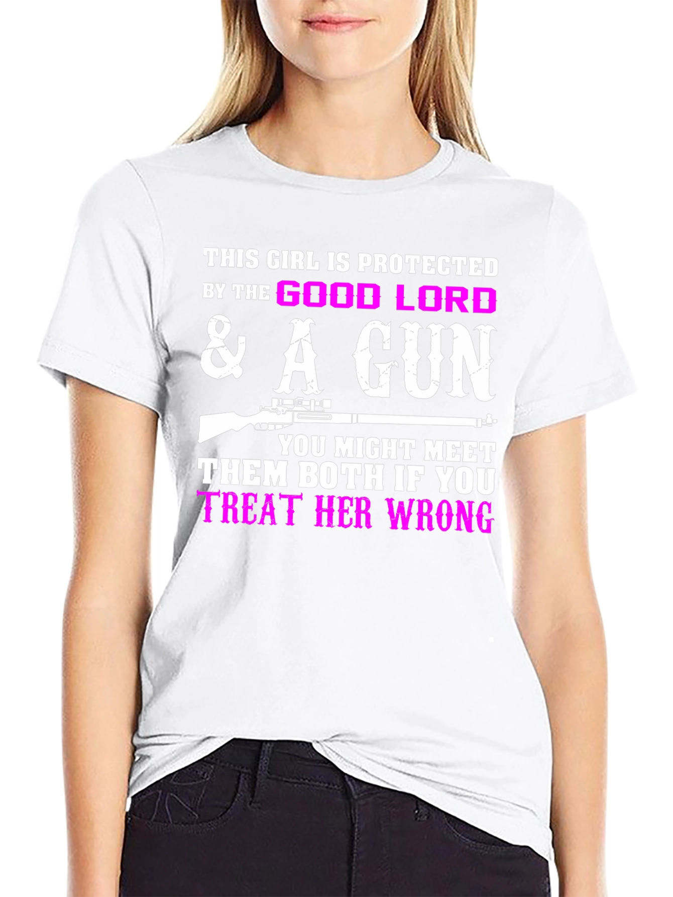 Protected by God & A Gun Graphic T-Shirt