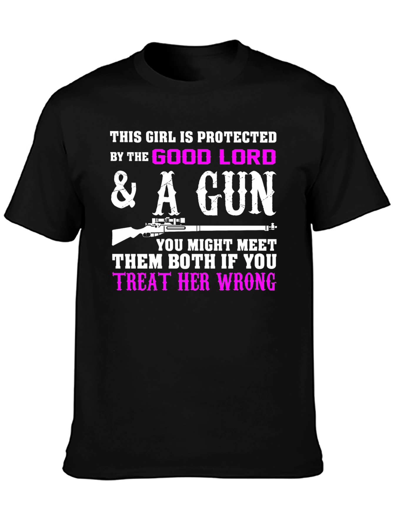 Protected by God & A Gun Graphic T-Shirt