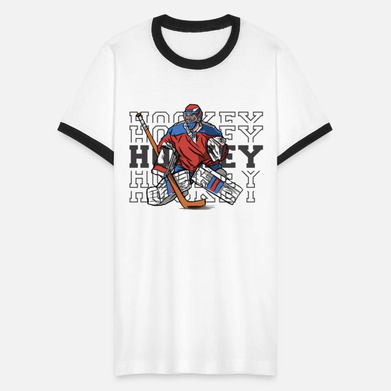 Field hockey goalie with slogan - ice hockey