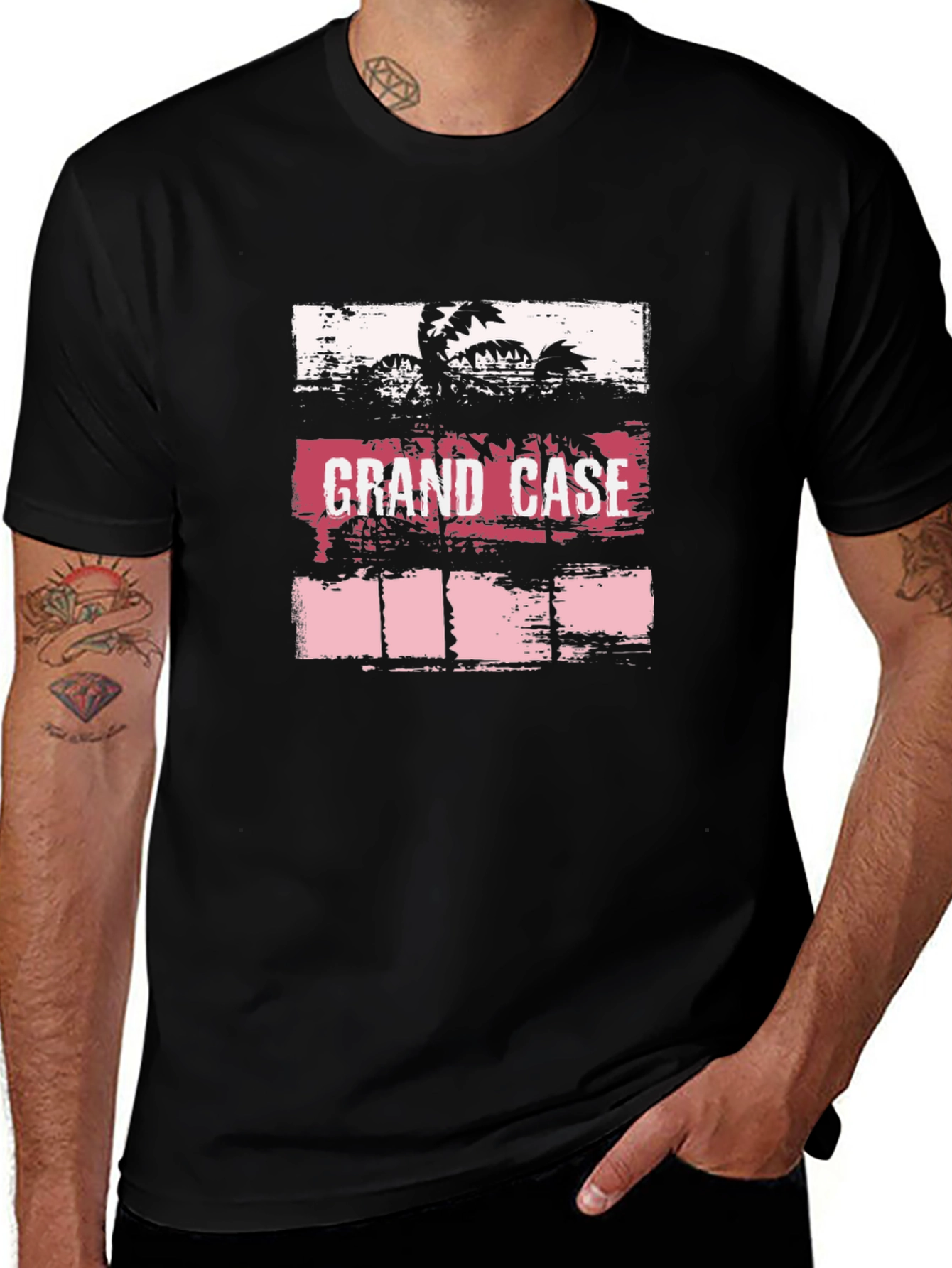 Grand Case Palm Tree Graphic T-Shirt