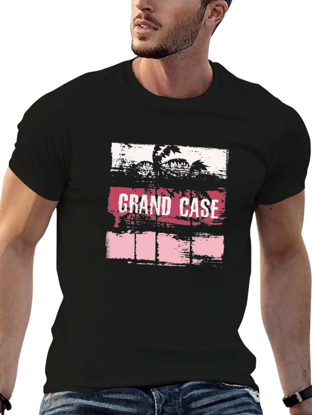 Grand Case Palm Tree Graphic T-Shirt
