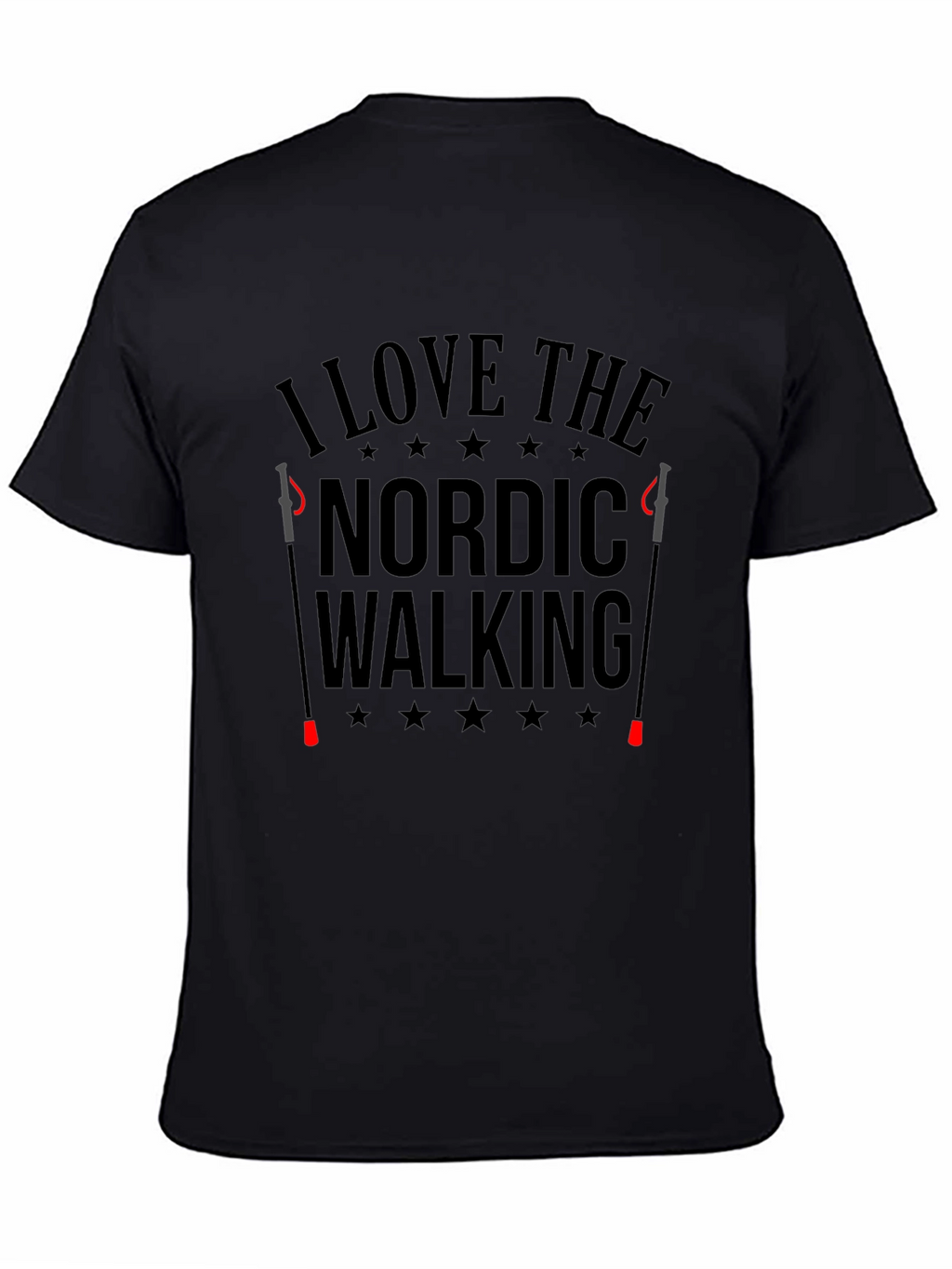 I Love Nordic Walking Black T-Shirt