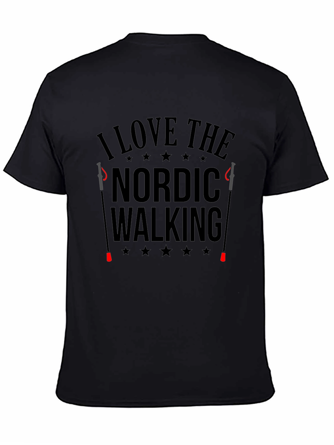 I Love Nordic Walking Black T-Shirt