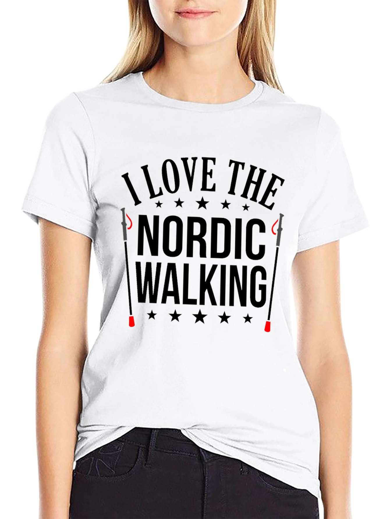 I Love Nordic Walking Black T-Shirt