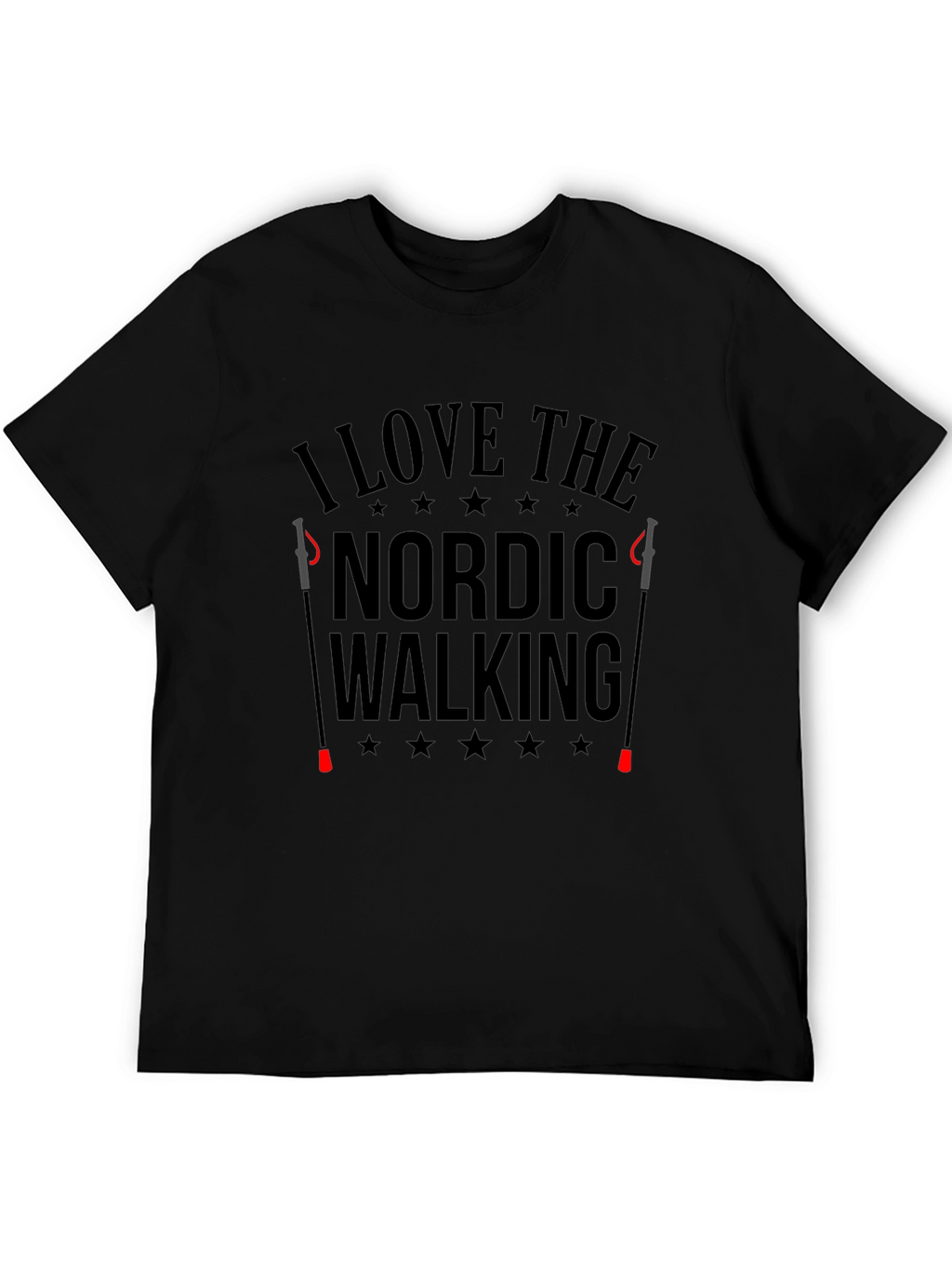 I Love Nordic Walking Black T-Shirt