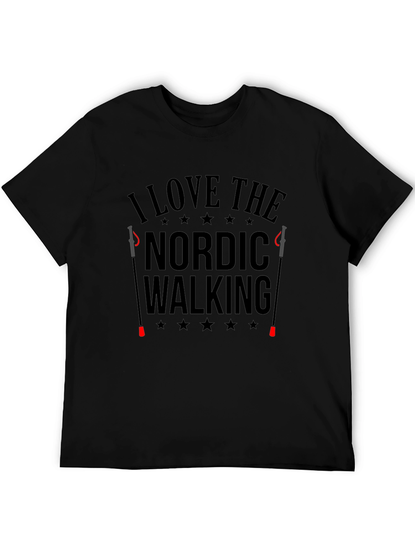 I Love Nordic Walking Black T-Shirt