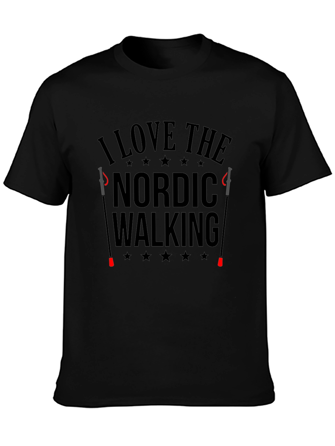 I Love Nordic Walking Black T-Shirt