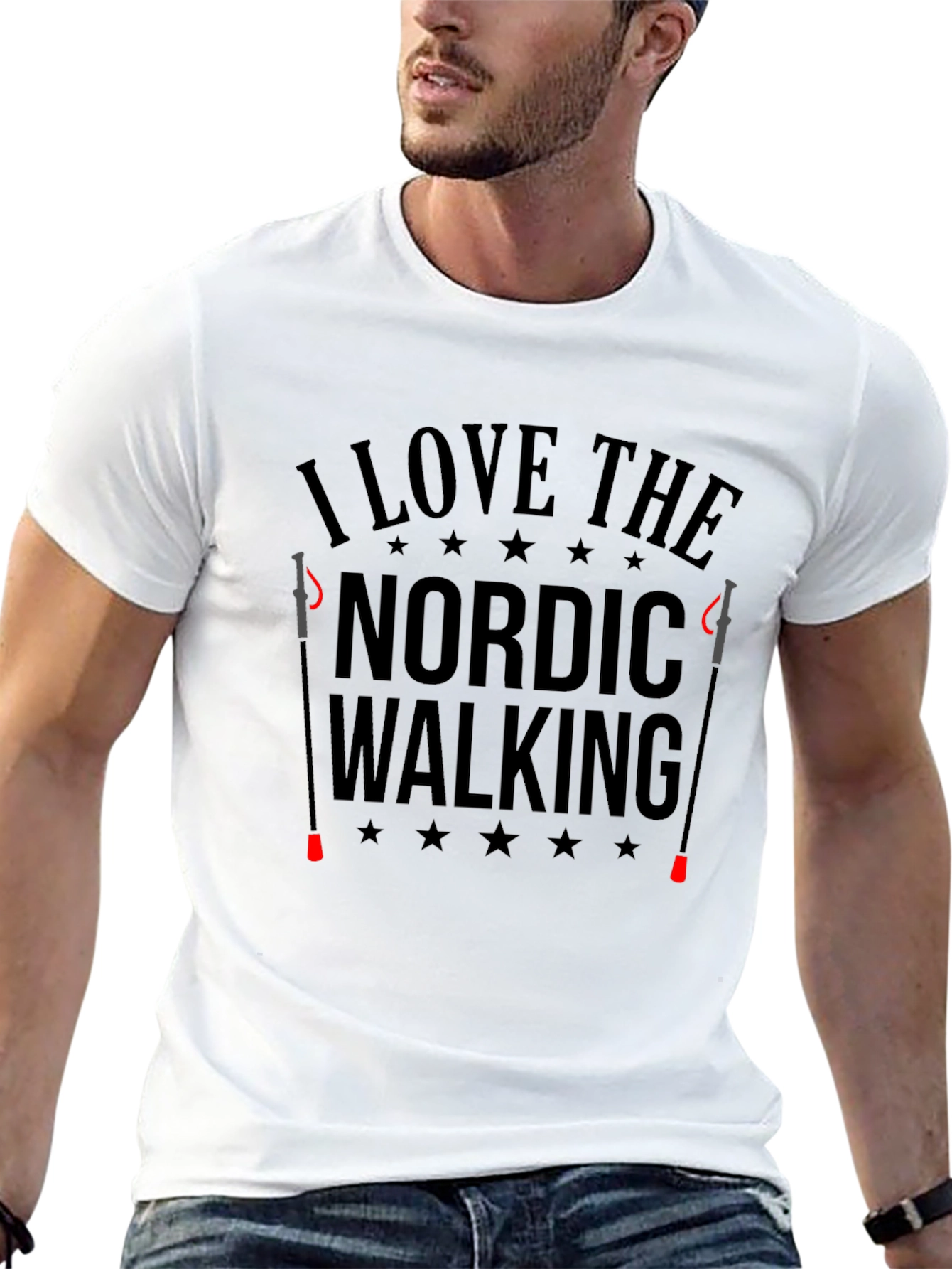 I Love Nordic Walking Black T-Shirt