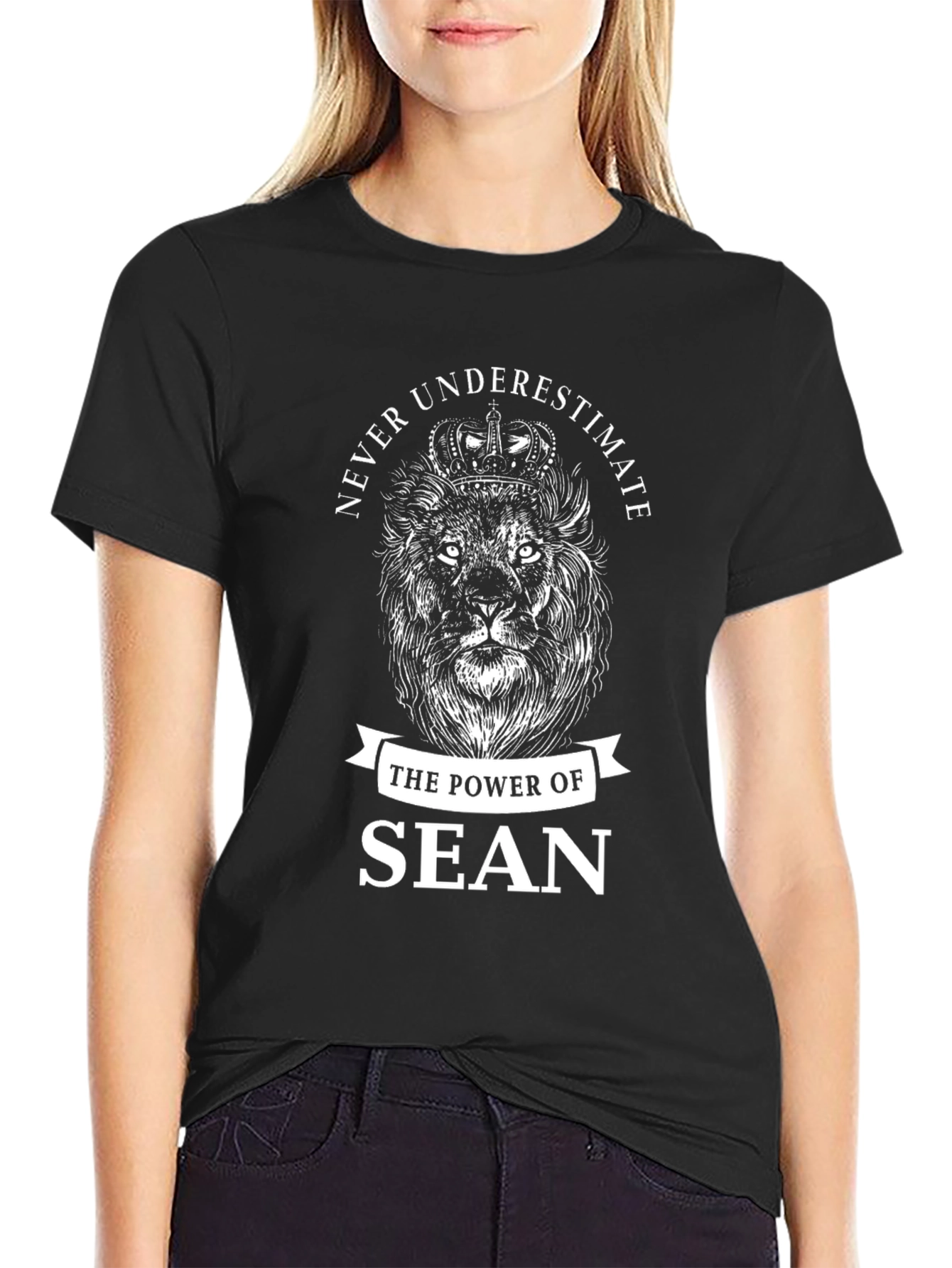Sean Power Lion Black Graphic Tee