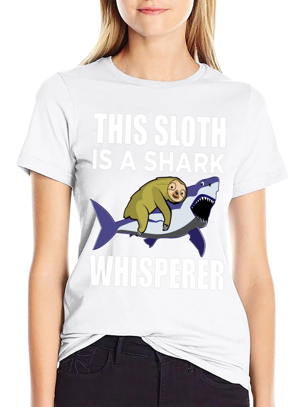 Sloth Shark Whisperer Graphic Tee