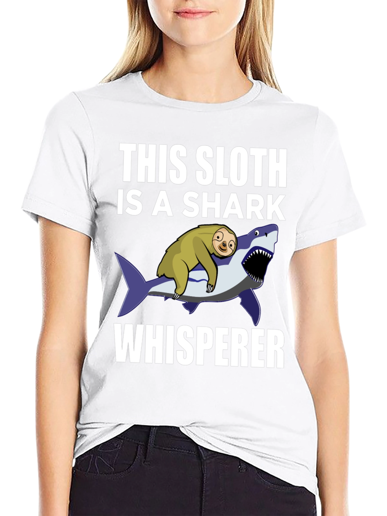 Sloth Shark Whisperer Graphic Tee