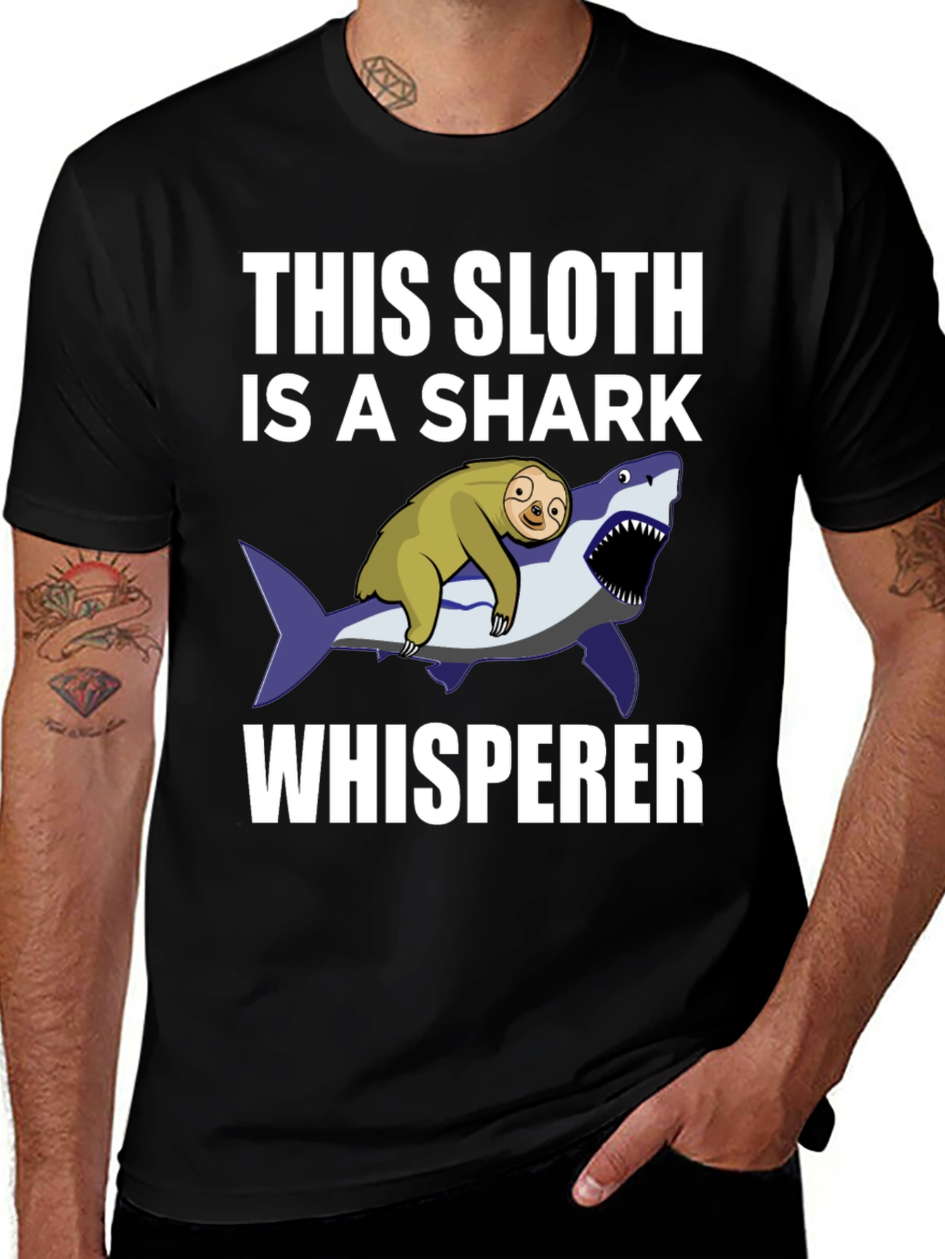 Sloth Shark Whisperer Graphic Tee