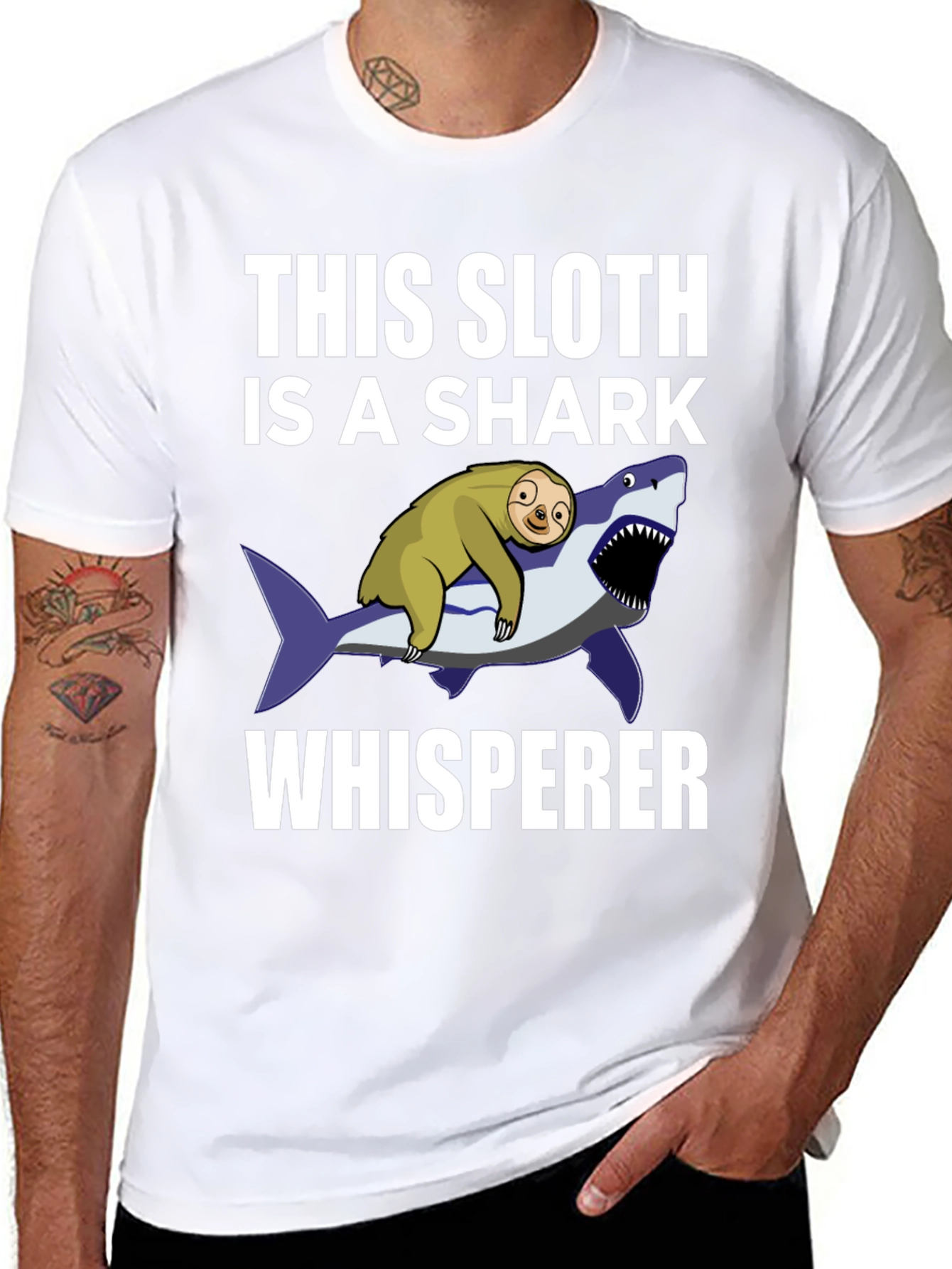 Sloth Shark Whisperer Graphic Tee