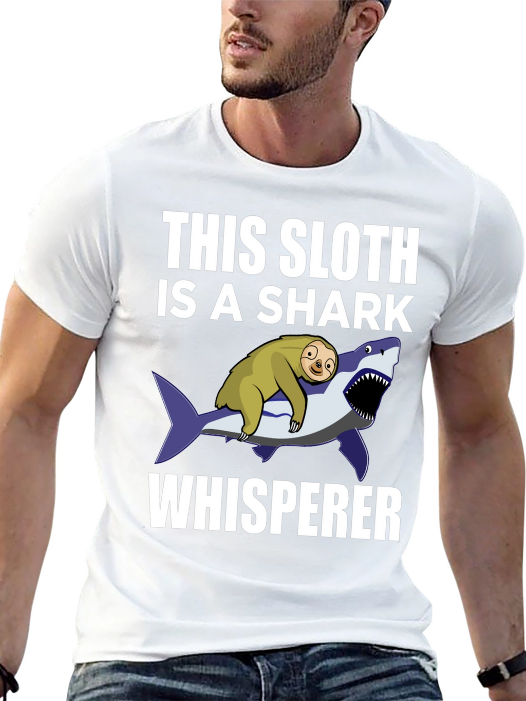 Sloth Shark Whisperer Graphic Tee