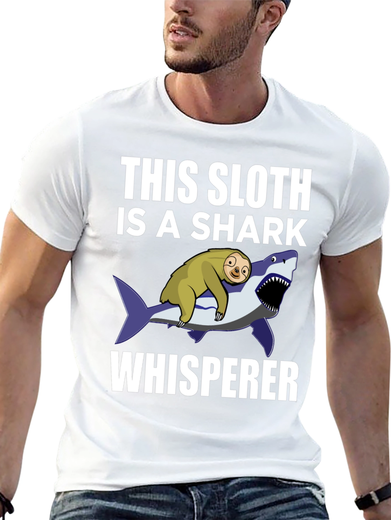 Sloth Shark Whisperer Graphic Tee