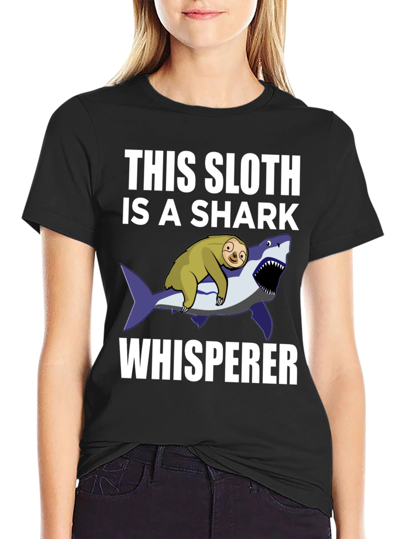 Sloth Shark Whisperer Graphic Tee