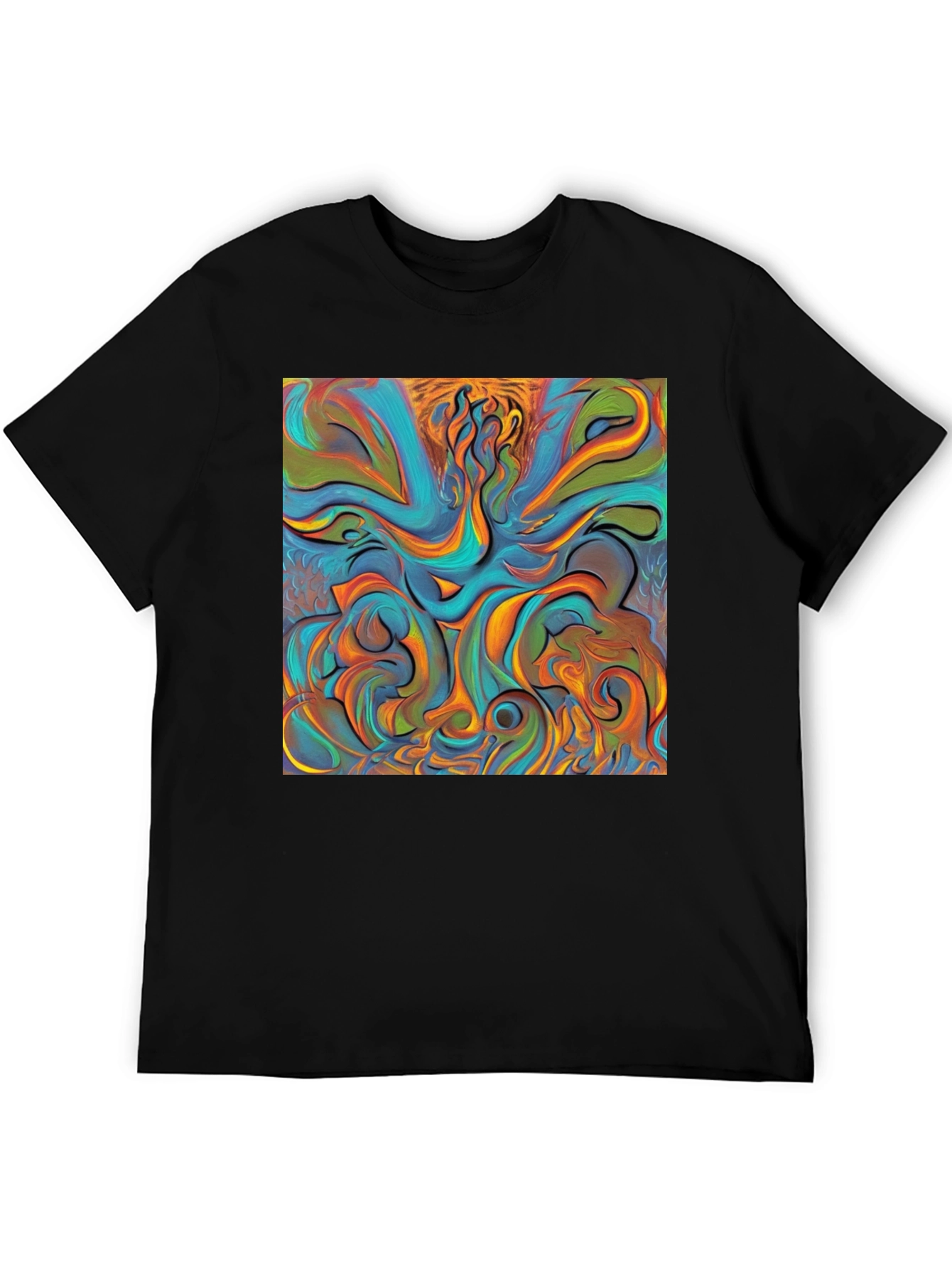 Abstract Art Graphic Tee - Unique Colorful Design