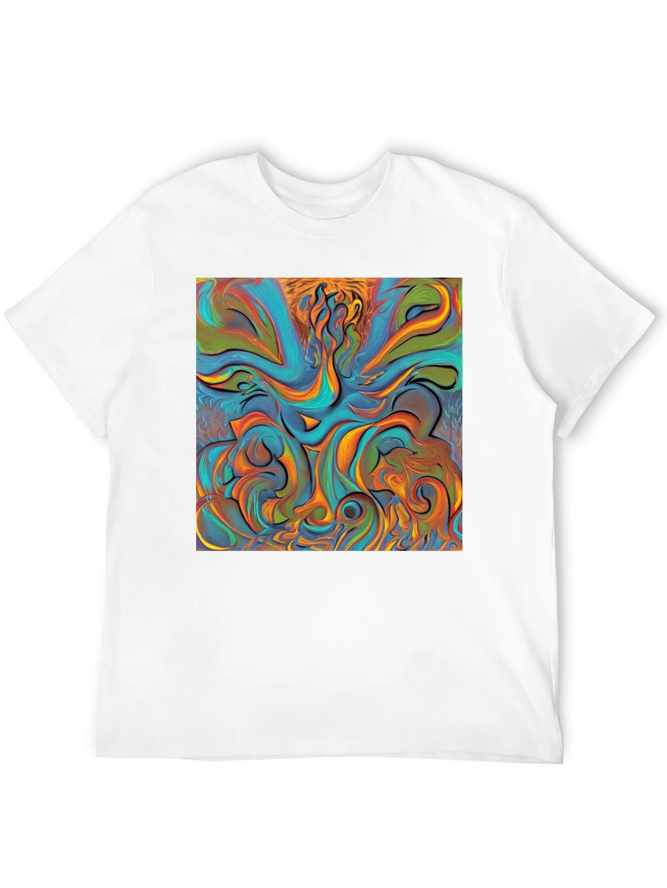 Abstract Art Graphic Tee - Unique Colorful Design